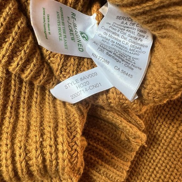 J. Crew Mustard Yellow Cotton V-Neck Tunic Sweater Women’s Sz S - Picture 5 of 8